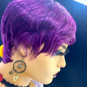 - Purple pixie human wig